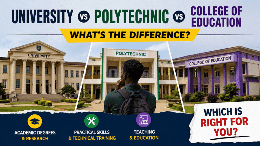University vs polytechnic vs college of education