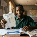 musa holding his waec result