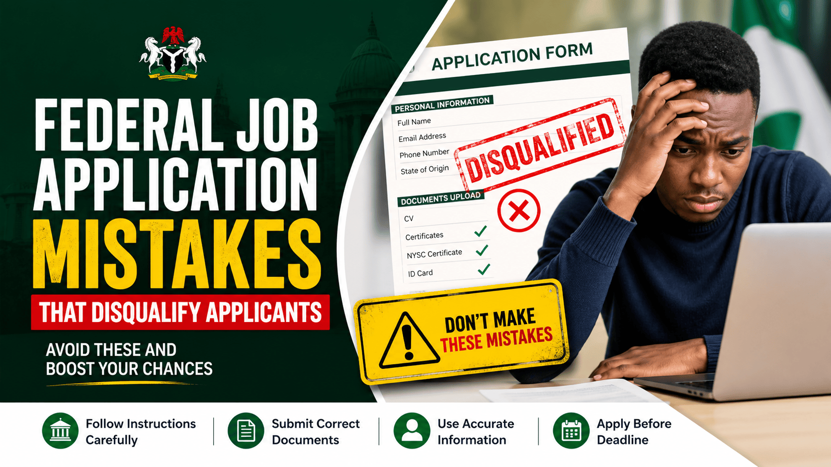 Image representation of Federal job application mistakes to avoid